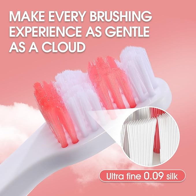 Dog Toothbrush – Newly Upgraded Dual-Head Design with 60° Wavy Bristles – Gently Surrounds Teeth for Deep Cleaning and Plaque Removal – Non-Slip Handle, Ideal for Daily Pet Dental Care (Red, 1-Pack)