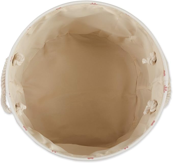 Bone Dry Pet Storage Collection Paw and Bone Print, Medium Round, 12x15x15, Rose