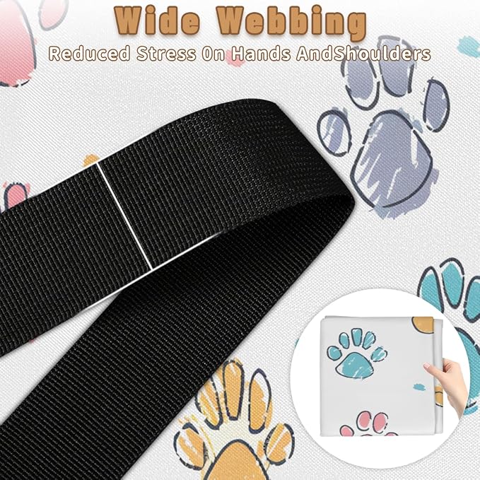 Paw Print Large Storage Bags, Fabric Bed Storage Containers, Foldable Closet Organizers for Blanket, Clothing, Comforter, Bedding, Puppy Dog Paw