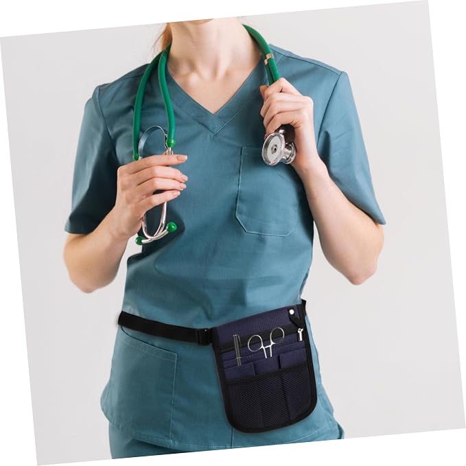 Beaupretty Versatile Nurse Fanny Pack for Women Oxford Cloth Waist Bag Multiple Compartments Portable Organizer for Nursing Supplies and PET Care