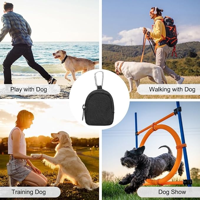 MiOYOOW Dog Treat Bag, Mini Pet Training Snack Bag EDC Coin Purse for Dog Treats Whistles Keys Headphones (3.3 * 2.6 * 1.0")