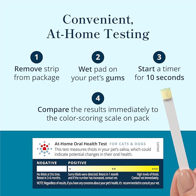 Petivity At-Home Oral Health Test for Cats & Dogs — 10-Second Dental Check Kit by Purina — Simple Saliva Swab to Detect Bad Breath & Gum Issues - (Pack of 1)