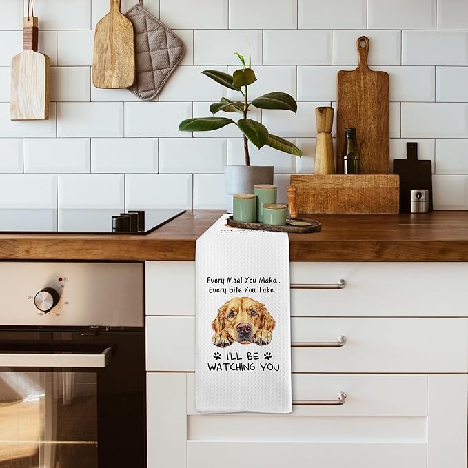 Funny Golden Retriever Dog Every Meal You Make Every Bite You Take Kitchen Dish Hand Tea Towels for Bathroom, Golden Retriever Dog Gifts Gift for Golden Retriever Lovers Women Men, 16x24 Inch