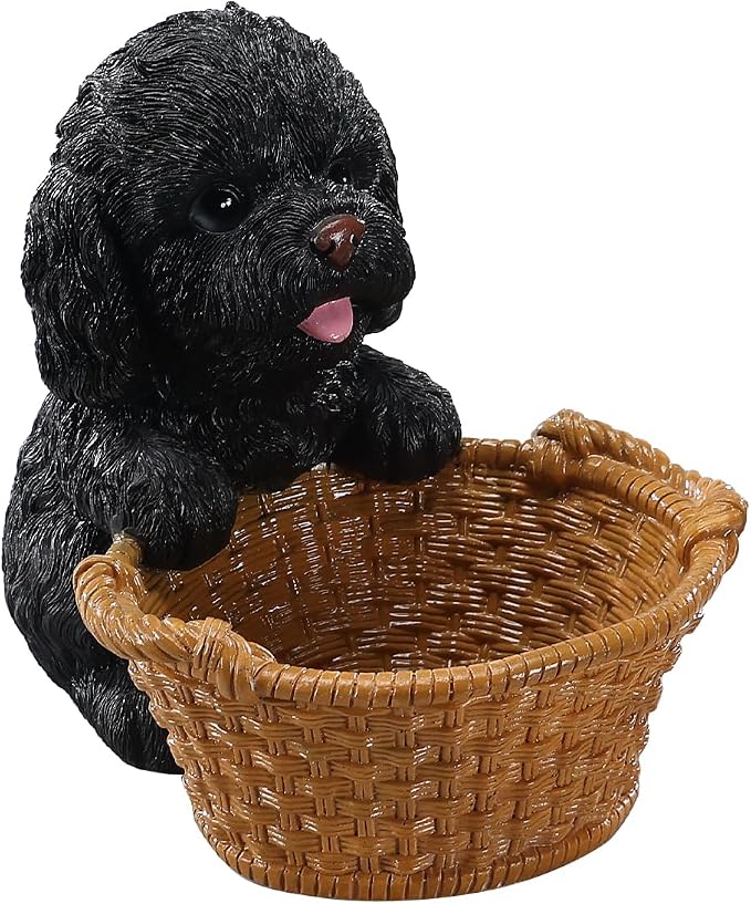 Poodle Candy Bowl for Office Desk - Decorative White Frenchie Storage Basket for Keys and Entryway Table - Unique Dog Lover Gift, Small Animal Decorative Bowl for Home Decor