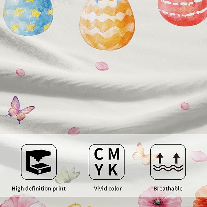 Giwawa Easter Decorative Hand Towels- Cute Bunny Rabbits Eggs Tree Towel Set of 2- Spring Watercolor Floral Face Towel Absorbent Dish Wash Cloth for Hotel Bathroom Gym Guest Home Holiday