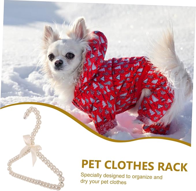 Fake Pet Clothes Rack Hanger for Dog and Cat Clothes Hanging Organizer Beige for Closet Travel Practical Multi-Functional Design for Pet Apparel