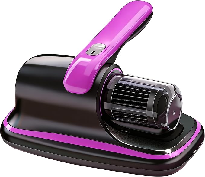 Vacuum Cleaner, Mattress Vacuum Cleaner, Bed Vacuum Roller Brushes for Pet HairPurple, Battery Powered, for Pillows Cribs Sofa, beds,Carpet