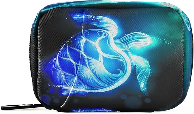 Galaxy Turtle Pill Box 7 Day Pill Case Travel Pill Organizer Bag with Zipper Portable Weekly Case Compact Size for Vitamin Supplement Holder