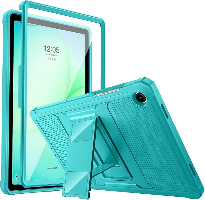 MoKo Shockproof Case Fit Samsung Galaxy Tab A11+ Plus/ A9+ 11 Inch | with Screen Protector, Heavy Duty Shockproof Protective Case, Bondi Blue