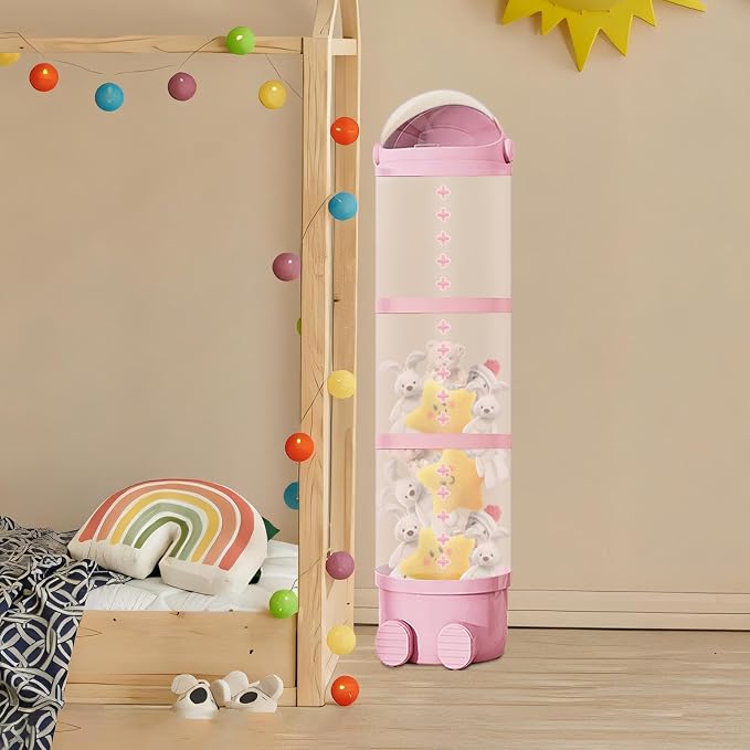 Plush Storage Tube Transparent | Kids Plush Doll Clear Storage Tube for Plush Toy Display Storage Organizer Kids Room Nursery Playroom Home Decor Soft Toy