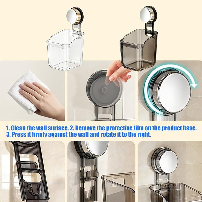 Space Saving Suction Cup Organizers Shelf for Small Spaces Holds Heavy Items Without Drilling for Kitchen Bathroom Not Drill Wall Holder