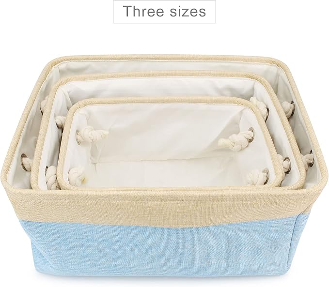 Personalized Dog Toy Storage Basket Bin Collapsible Customized Pet's Name Storage Box Organizer for Dog Toys、Dog Clothing、Dog Apparel & Accessories(Blue-S)