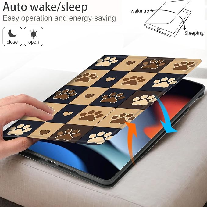 Bxgolkgd Tablet Case for Samsung Galaxy Tab S5e 10.5 Inch 2019,Shockproof Stand Cover with Heat Dissipation,Auto Wake/Sleep Function,Cute Pet Paw Print