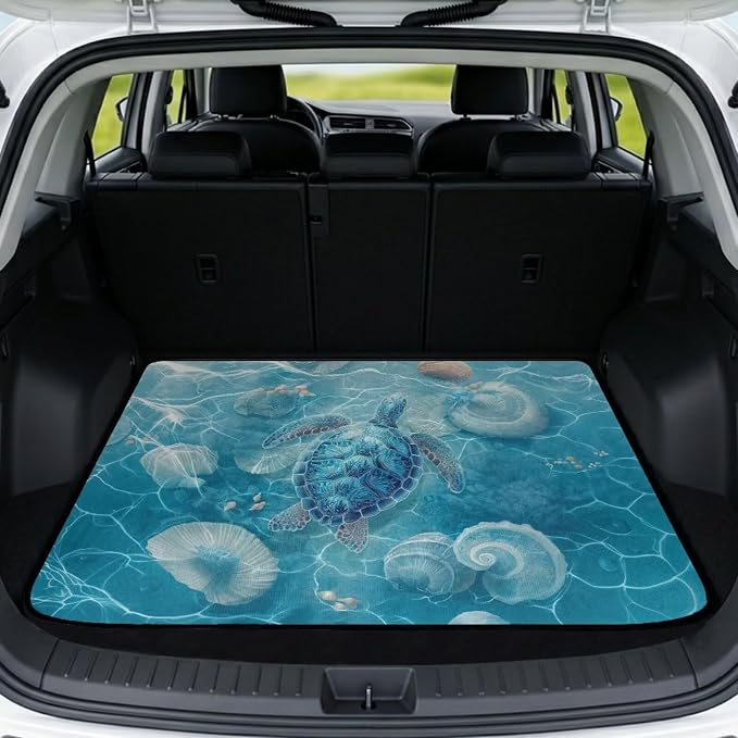 Shell Turtle Car Trunk Mats Non Slip Cargo Liner for Cars All Weather Trunk Floor Mat Universal Most SUV Truck Vehicle Dustproof Pets Car Seat Covers Protector Decor