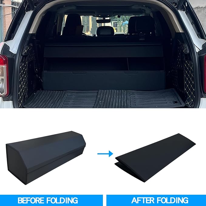 Car Trunk Organizer for For Chevy Tahoe - Custom Fit,Easy Installation，Large Space Outdoor Trunk Organizer with Leather,Hook and Loop Fastener,4-Layer Cover,For Chevy Tahoe 2021-2025