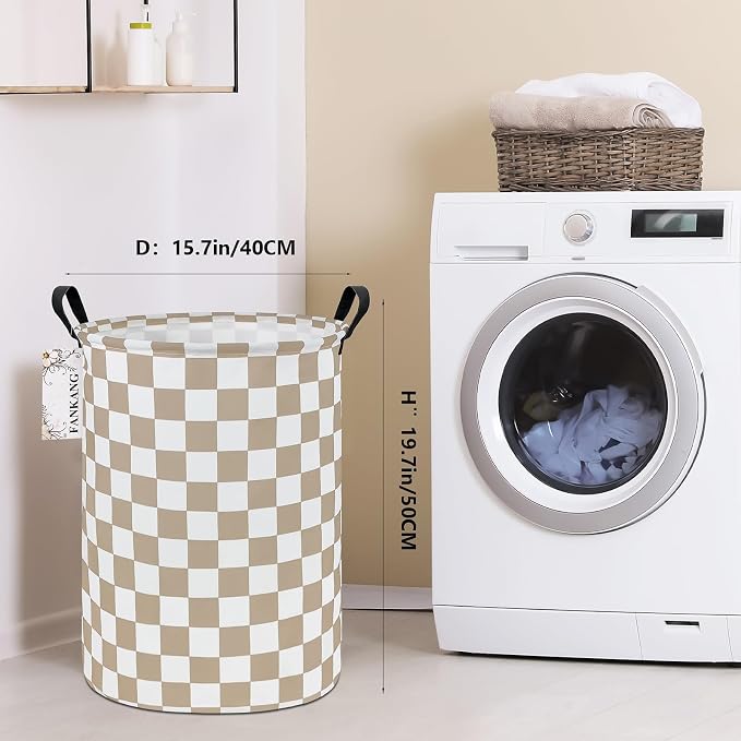 Storage Basket,Nursery Hamper Canvas Laundry Basket Beige flag | Foldable with Waterproof PE Coating Organizer Bin for Kids Boys and Girls,Office,Bedroom,Clothes