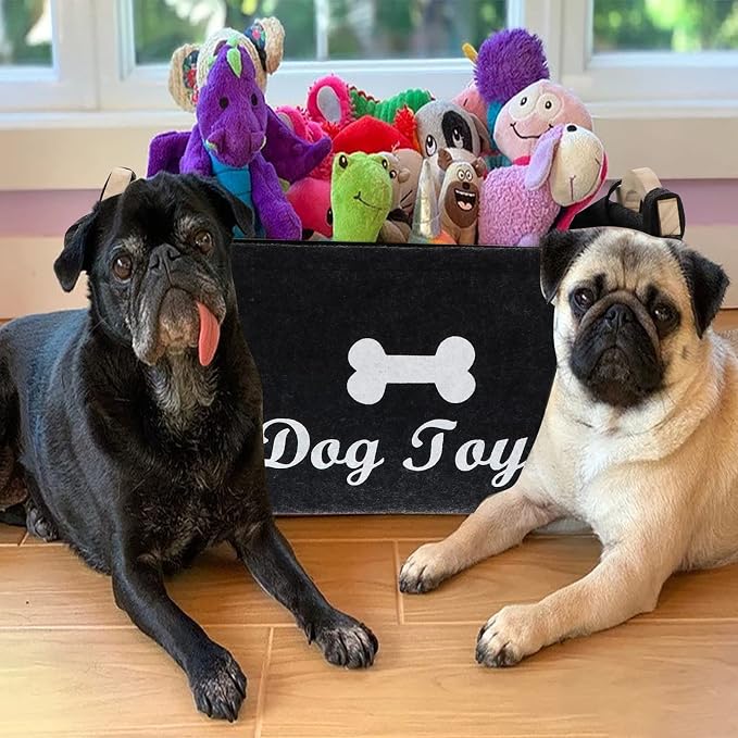 TEHAUX Puppy Supplies Pet Dog Storage Basket, Pet Organizing Blankets Leashes and Food for Holding Dog, Food, Clothes, Easy and Convenient to Carry Supplies Containers