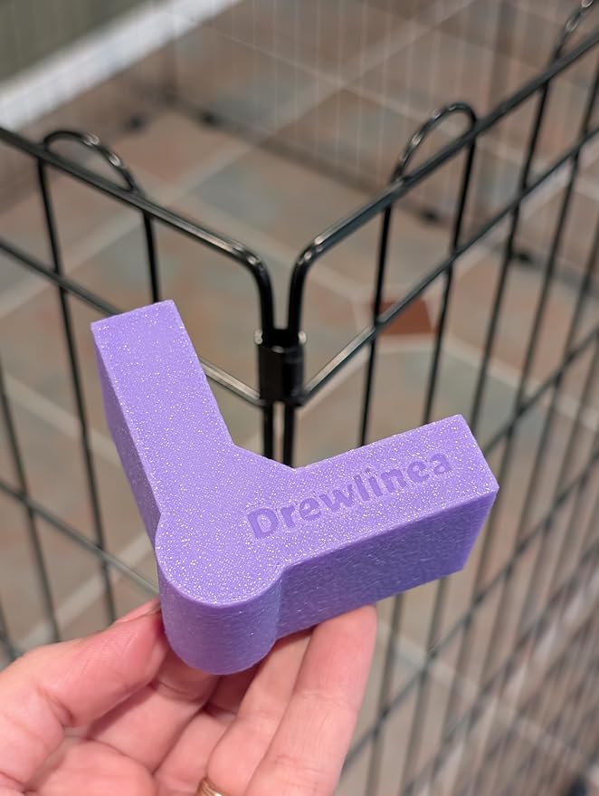 Pet Playpen Square/Rectangle Shape Keeper - 8 Brackets (4 Corner + 4 Straight) Configuration Stabilizer for Wire Metal Exercise Pen - Dog Puppy Bunny Kennel Clamp Holder (Lavender (Light Purple))