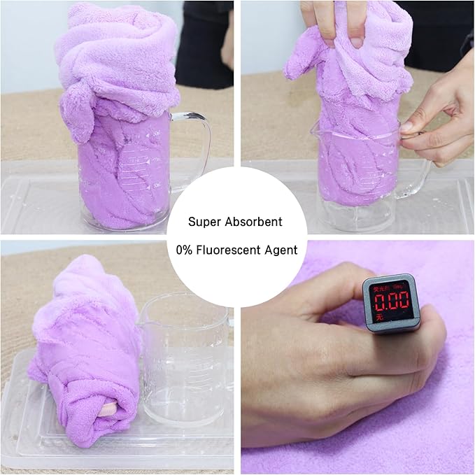 Pet Bathrobe for Dog Cat Absorbently Quick Drying Coat Cute Dogs Bath Towel Hooded Robe Adjustable Collar & Belly Strap for Pool Beach (Purple, X-Large)