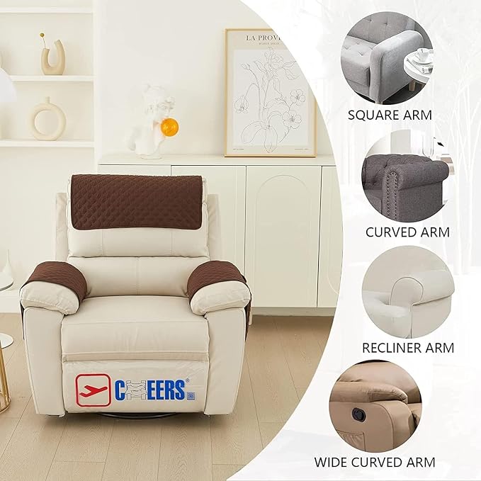 XMAYODS 3 Pcs Recliner Covers Sherpa Arm Covers for Recliner Chair with Storage Pockets Headrest Cover for Recliner Chair Armchair Slipcovers for Sofa Recliner Protector (Color : #5)