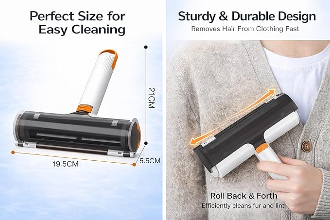 Pet Hair Remover for Furniture, Reusable Pet Hair Removal Tool, Self Cleaning Fur Remover for Couch, Carpet, Rugs, Bedding & Car Seats, Dog & Cat Hair Remover