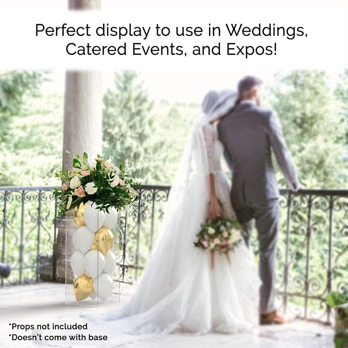 Clear Acrylic Display Riser 12" x 12" x 32" No Lid Platform Display Art Sculpture Flower Pedestal Collectible Cube Acrylic Showcase Stand Expo Event Wedding Reception by Marketing Holders