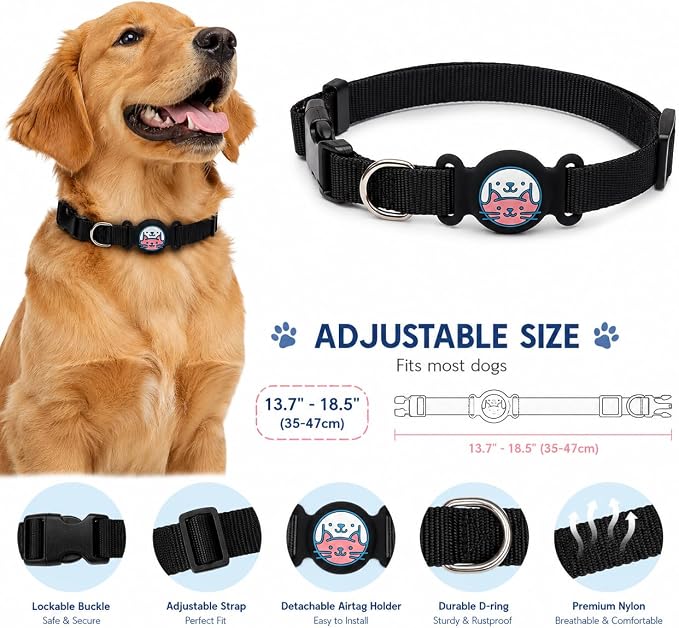 Dog Tracker Holder, Silicone Protective Case for Air Tag, Waterproof Pet GPS Tracker Cover, Soft Collar Attachment for Dogs, Secure Fit, Lightweight Pet Tracking Accessories