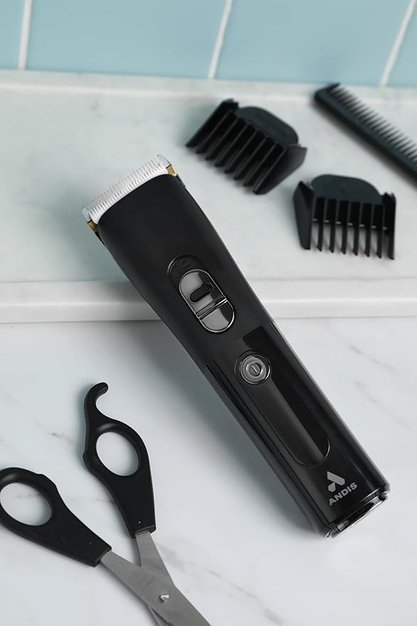 Andis 560547 Envision Cordless High-Speed Hair Clipper, 21-Piece Kit, Adjustable Blade, 1.5” LED Digital Display Screen, Black
