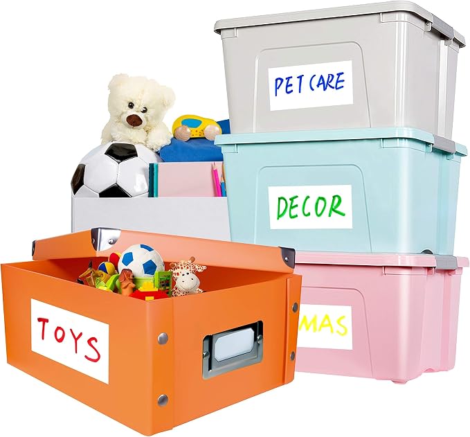 150 Large Size Removable Customizable Blank Labels, Water/Oil/Tear Resistant, No Residue for Home Organization Projects, Bins, Kitchen Storage Containers, Desk Items(6”x 4”)
