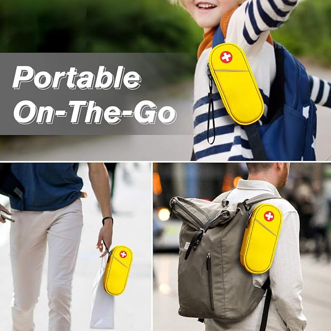 SITHON EpiPen Medical Carrying Case Insulated Medication Organizer Bag | Emergency Medical Travel Pouch Holds 2 EpiPens, Asthma Inhaler, Anti-Histamine, Auvi-Q, Allergy Medicine Essentials