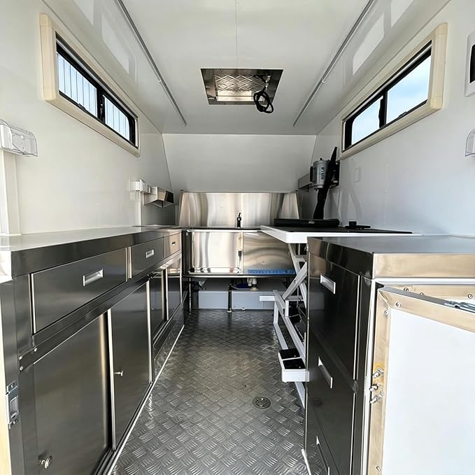 Mobile Pet Grooming Trailer Professional Dog Grooming Salon Station | Built for Mobile Groomers with Business Ready Layout, Grooming Workspace, Storage Solutions and Custom Design Support