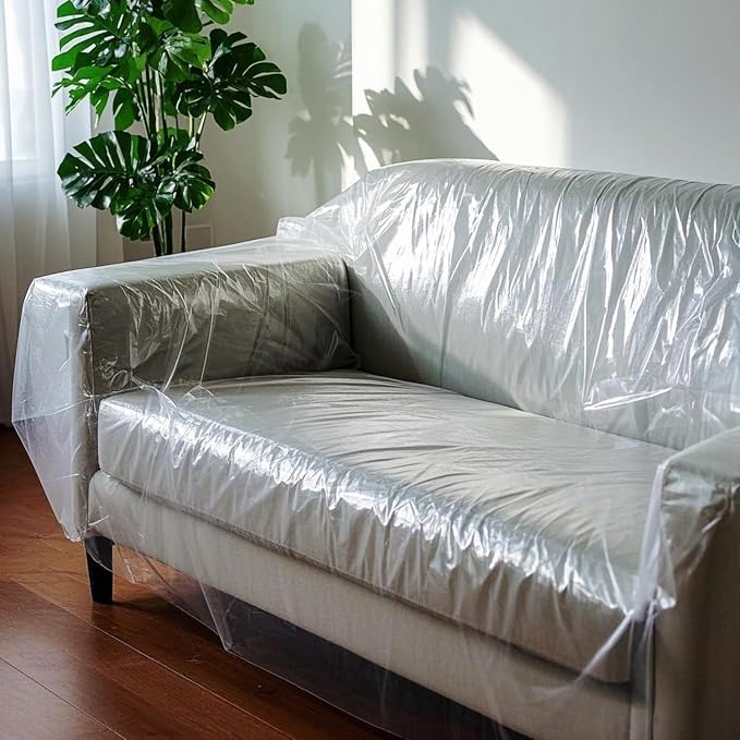 TopSoon Plastic Sofa Bag Clear Couch Cover,Moving & Storage Sofa Bag, Dust-Proof Waterproof Plastic Furniture Cover,134-Inch Long by 46-Inch Wide