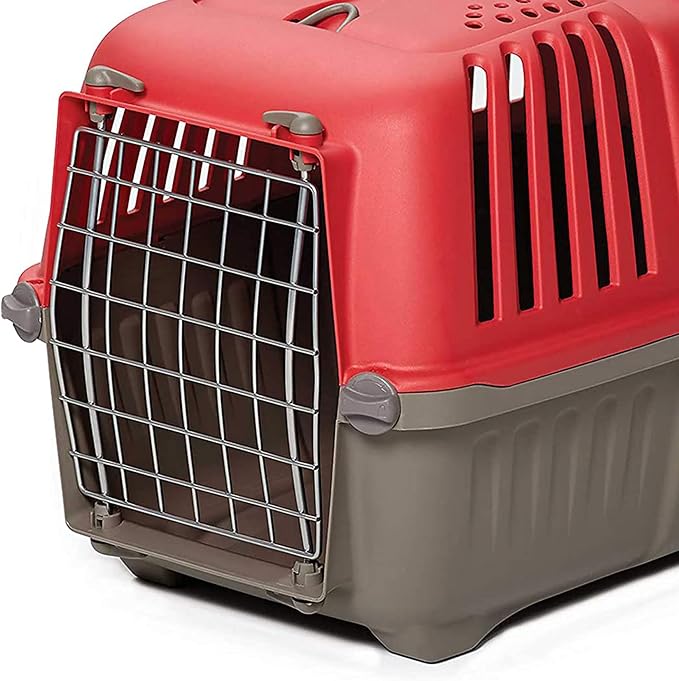 MidWest Homes Spree Travel Carrier, 22-Inch, Small Pet Crate | Hard-Sided Pet Carrier, Steel Door, Ventilated Design, Locking Tabs, Easy Assembly
