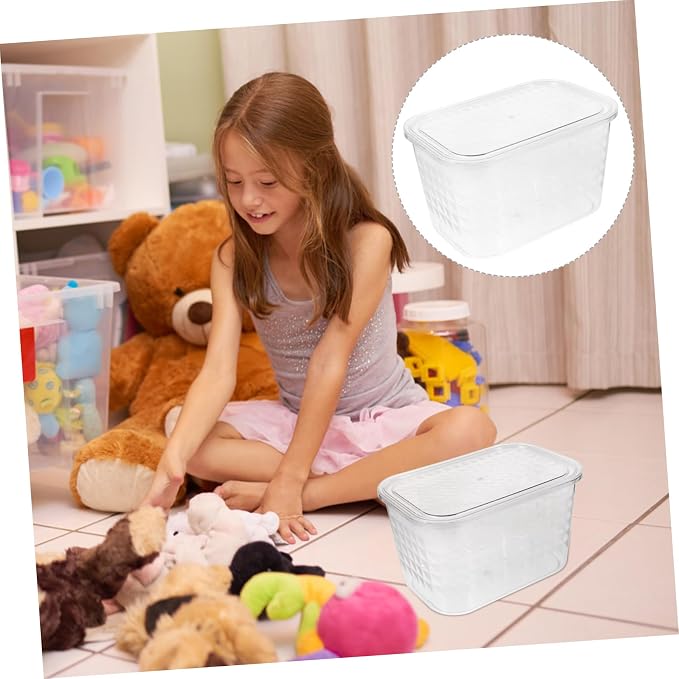 KALLORY Transparent Book Organizer Storage Box for Home Office and Classroom Clear Pet Container for Book Dvd and Desk Organization Tidy Up Your Space