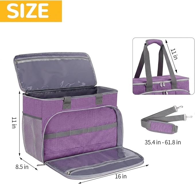 Dog Cat Grooming Bag for Vacuum,Scissors,Dog Grooming Kit Supplies | Portable Pet Grooming Supplies Organizer Tote Bag for Dogs Cats Grooming Kit Trimmer Tool Accessories Purple(Bag Only)