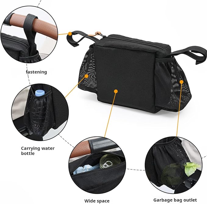 Pet Strollers Accessory Hanging Organizers Bag Light Weight Strollers Hanging Basket Travel Use Multipurpose Pet Cart