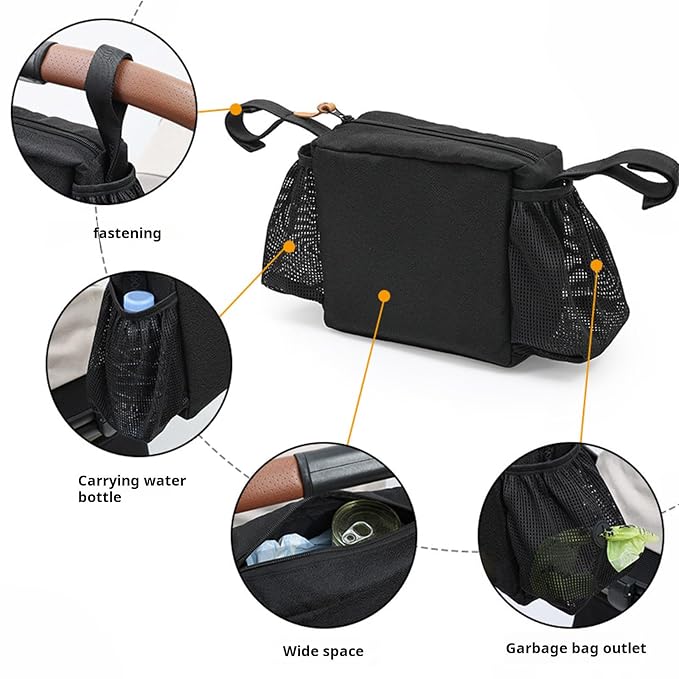 Pet Strollers Accessory Hanging Organizers Bag Light Weight Strollers Hanging Basket Travel Use Multipurpose Pet Cart