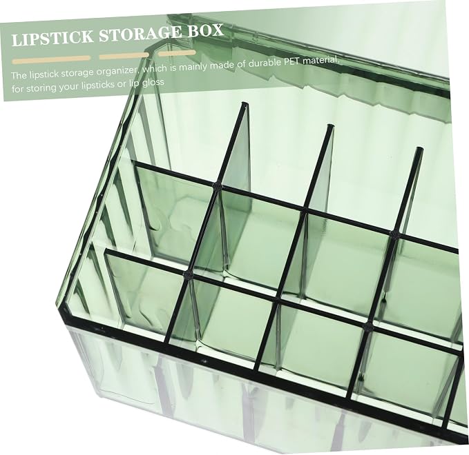 Portable Makeup Organizer Lipstick Holder Cosmetic Storage Box Pet Material Desktop Lipstick Rack
