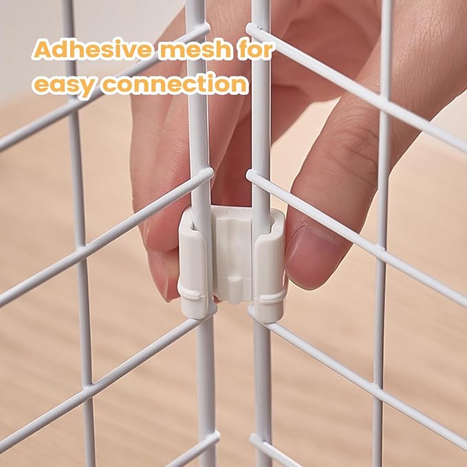 Pet Cage Wire Connectors Multifunction Tight-Fit | Cube Organizer Grid Connectors for Home Dorm Apartment Bedroom Toy Case Animals Crate Closet Organization