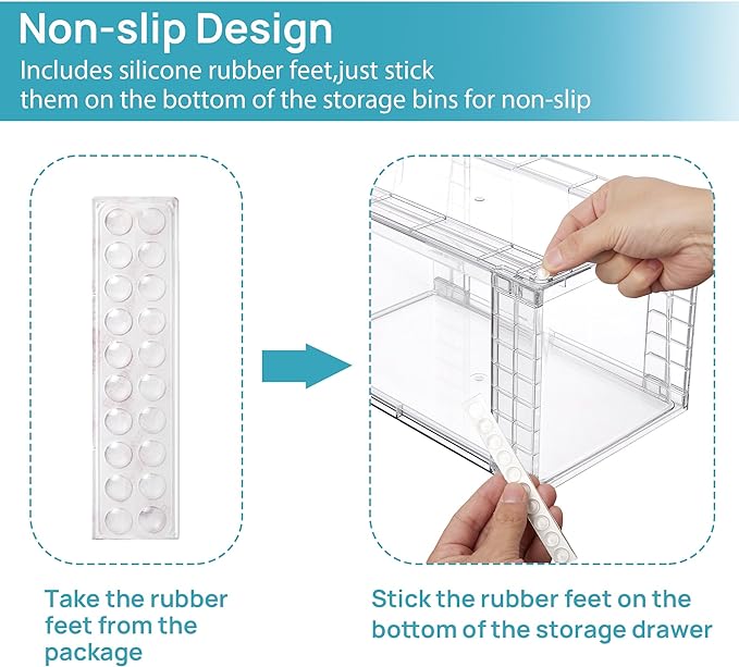 Vtopmart 8 Pack Stackable Clear Pantry Storage Drawers, Large