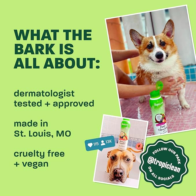 TropiClean Dog Ear Wash, Vet Recommended Ear Cleaning Solution for Itch Relief, Odor Eliminating, Non Stinging Alcohol-Free, Cat Safe, USA Made, 4oz