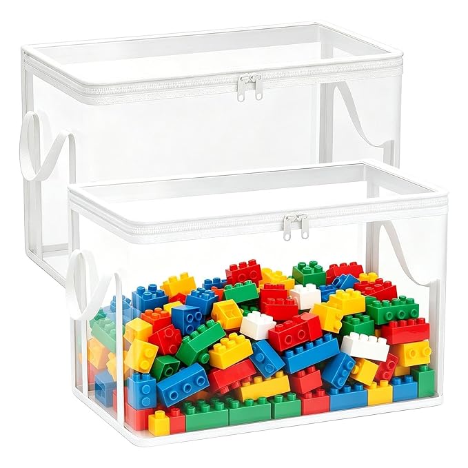 Plush Toy Storage Organizer,2-Pieces Plush Dolls Organization Bins | Toy Doll Storage Bins - for Living Room Playroom Study Room Balcony Dormitory Apartment Farmhouse Home Balcony
