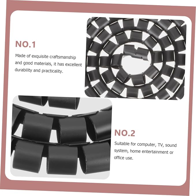 NUOBESTY Spiral Cable Organizer Wrap Tube for Efficient Wire Management Coiled Design Prevents Damage from Pets for Home Office and Garage Use