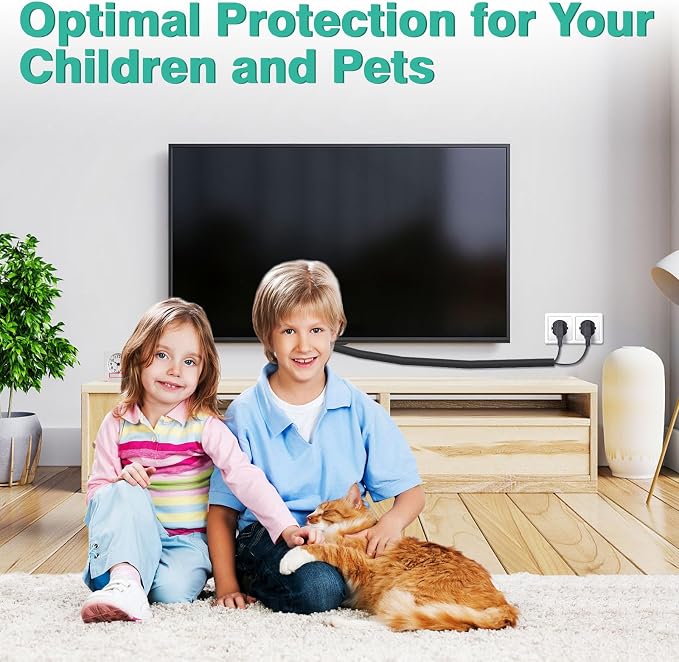 UOMTFAI Dog and Cat Cord Protector 25ft - 1/2inch, Flexible Cable Sleeve for Easy Cord Management, Protects Cables from Pets Chewing, Ideal for USB, Power, Audio and Video Cords - Black