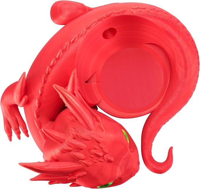 Dragon Stand for Echo Dot 4th/5th Gen, 3D Printed Dragon Amazon Echo Desktop Speakers, Holder for Echo Dot 5th Gen Echo Dot 4th Gen, Made in USA (Red)
