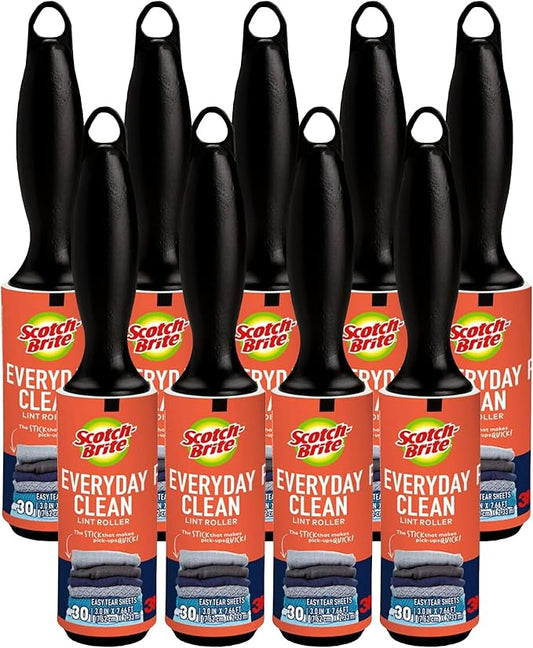 Scotch 3M Mini Lint Rollers 6-Pack (30 Sheets Each), Travel-Size Sticky Lint Removers for Clothes, Furniture and Pet Hair