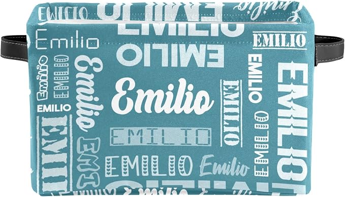 Personalized Toy Box Storage Bins for Boys Girls with Name, Kids Custom Storage Basket Cubes Organizer with Handles, Shelf Closet Storage Baskets Bin Customized Gift, 1 Pack