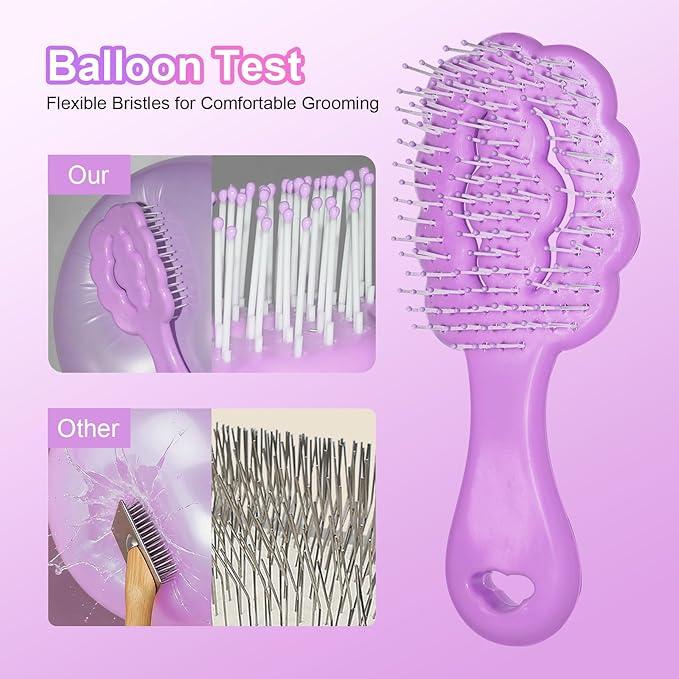 Cloud Shape Small Dog Grooming Brush - Perfect for Shih Tzus, Yorkies, and Maltipoos - Ideal Puppy Hair Brushes for Maltese and Small Breeds (Purple)