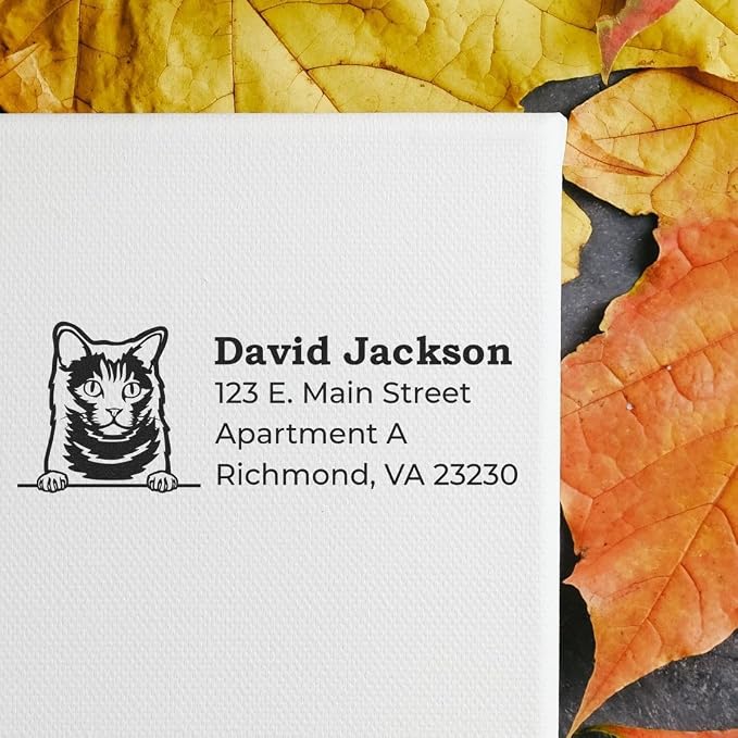 Personalized Chartreux Custom Return Stamper - 7/8 x 2-1/4 Address Stamps for Change of Address Notices - Unique Made to Order Stamper for Cat Lovers and Pet Owners