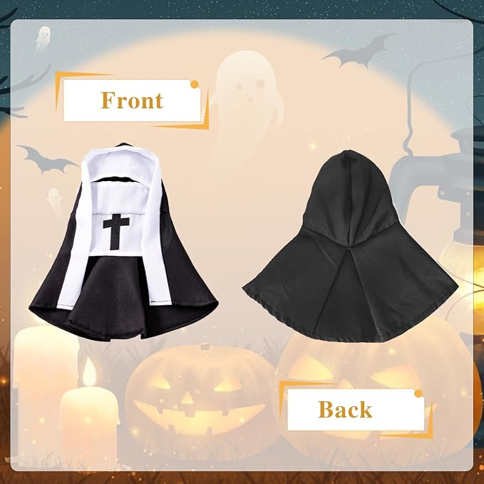 Pet Cat Dog Nun Costume: Cloak Outfit Small Cat Dog Halloween Cosplay Outfit Costume Nun for Small Dogs Puppy Dress Up Pets Apparel Holiday Party Clothes